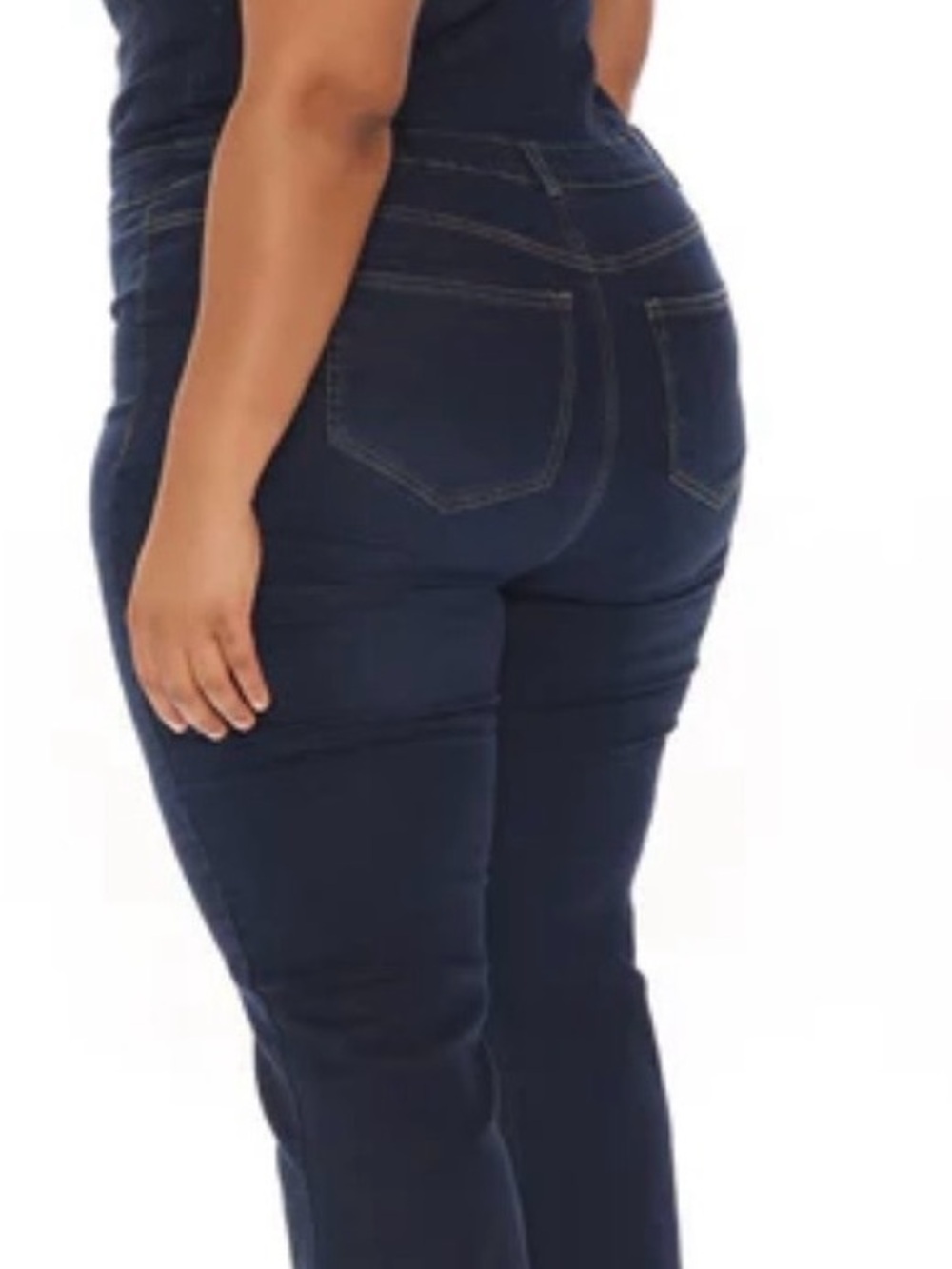 Fashion Nova Dark Blue Denim Jumpsuit - Picture 5 of 9
